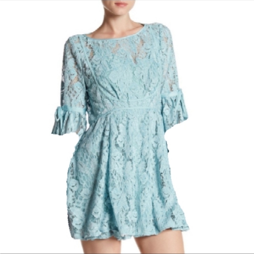 Free People crochet lace mini dress!